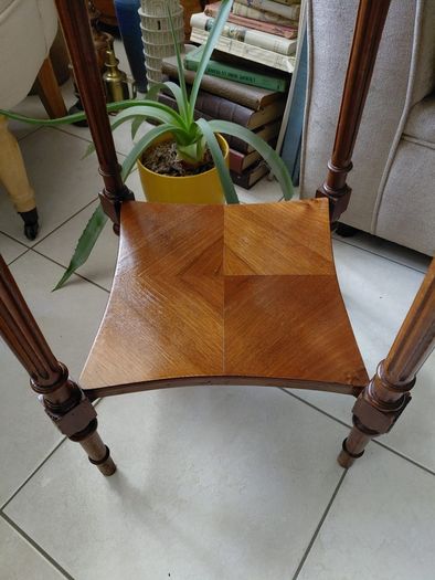 Antique French cherrywood two tier table