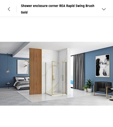 900mm Corner Shower Enclosure - Brushed Gold