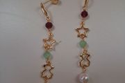 Silver long bear earrings