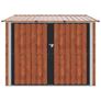 Bike Shed 3 pcs Brown 215 x 206 x 157 cm Metal Image 5
