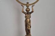 Art Deco/Empire-style figural bronze table vanity mirror
