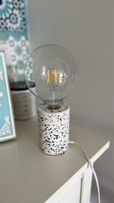 Stunning Terazzo Table Lamp with a Globe Bulb