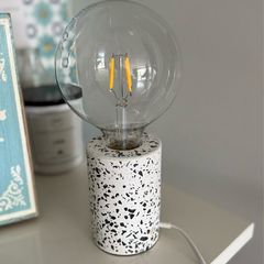 Stunning Terazzo Table Lamp with a Globe Bulb
