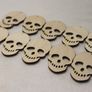 10 x Mini Wooden Skulls / Laser Cut / Scrapbooking Skeleton Jewellery Keyrings Image 5