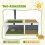 Tortoise Table with Wooden Lamp Holder, Wooden Tortoise House w/ Openable Lids, Pull-Out Trays - Grey Image 5