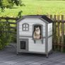 2-Story Indoor or Outdoor Cat House W/ Escape Door, Cat Shelter, White Image 10