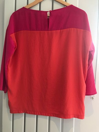 Luisa Cerano orange and pink blouse (size 10)