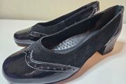 Ladies Da Bella Heeled Court Shoes Jules 58032Q leather black suede RRP 100 euro NEW &amp; BOXED SIZE 4 UK fitting EE SALE