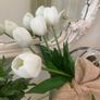 ShabbyChic Heavy Glass Bag Vase with Flowers Image 3