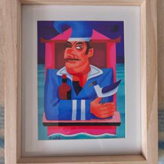 Framed Graham Knuttel "Punch at Sea" hand signed and numbered print