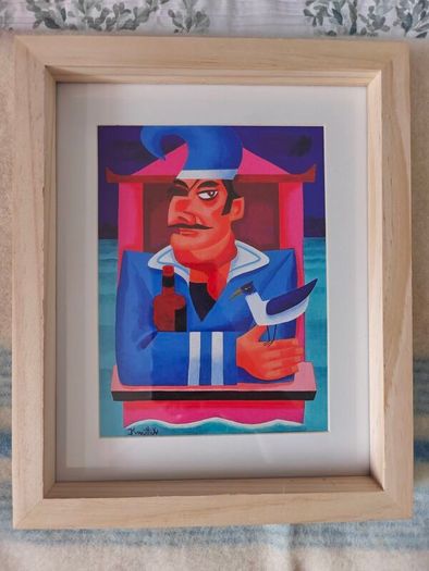 Framed Graham Knuttel "Punch at Sea" hand signed and numbered print