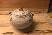 china Belleek  sugar pot with lid