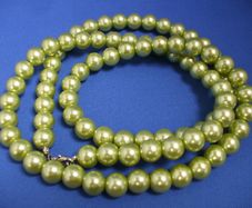 SALE!  Lime Green Faux Pearl Necklace