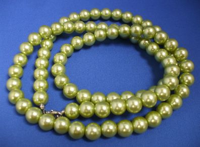 SALE!  Lime Green Faux Pearl Necklace