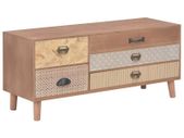 TV Cabinet with 5 Drawers 90x30x40 cm Solid Pinewood