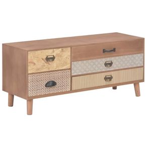 TV Cabinet with 5 Drawers 90x30x40 cm Solid Pinewood