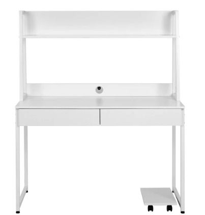 BRAND NEW 2 drawers office desk made of MDF wood and steel office work desk home computer desk with books/ photo shelf 120 x 55 x 145 cm