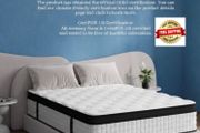 Kingsize Mattress 5ft 25cm Memory Foam &amp; Pocketed Spring Hybrid Mattress Medium Firm 7-Zone 9-Layer Breathable Kingsize Bed Mattress with 650lbs Weight Capacity for Back Pain Relief 150x200cm(Black)