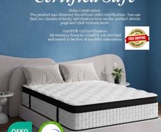 Kingsize Mattress 5ft 25cm Memory Foam & Pocketed Spring Hybrid Mattress Medium Firm 7-Zone 9-Layer Breathable Kingsize Bed Mattress with 650lbs Weight Capacity for Back Pain Relief 150x200cm(Black)