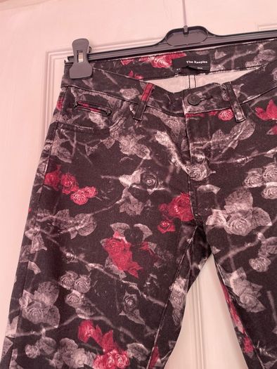 The Kooples Rose Print Designer Skinny Jeans