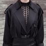 BNWT satin black short trench Image 3