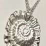 Handmade solid fine silver flower pendant on an 18 inch necklace Image 6