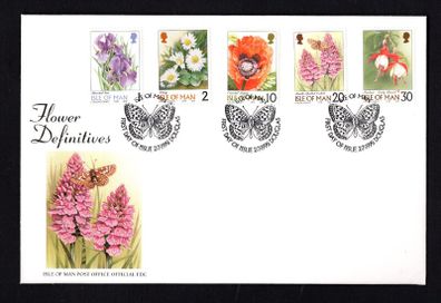 1998 Isle of Man Flower Definitive Stamps First Day Cover (FDC)