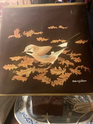 1960s bird themed table lamp free postage