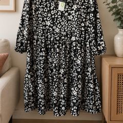 dress Bnwt primark black & white dress size 12 Bnwt v neck tiered dress