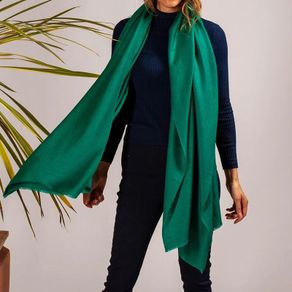 Dark green ladies warm cashmere scarf.