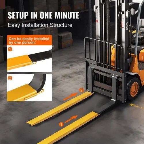 84" Length 4.5" Width, Heavy Duty Carbon Steel Fork Extensions for Forklifts, 1 Pair Forklift Extensions