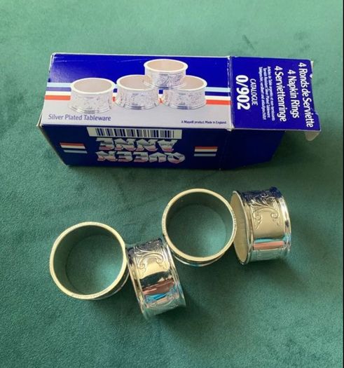 Brand new vintage silver plated napkin rings