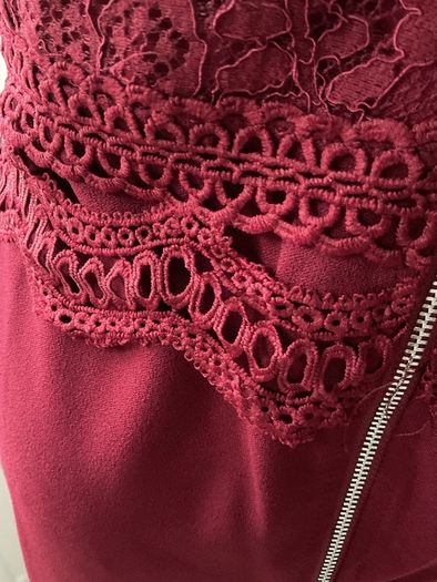 Bnwt burgundy lace detail occasion dress size 14