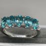 Sterling silver ring with Paraiba Apatite. Image 5