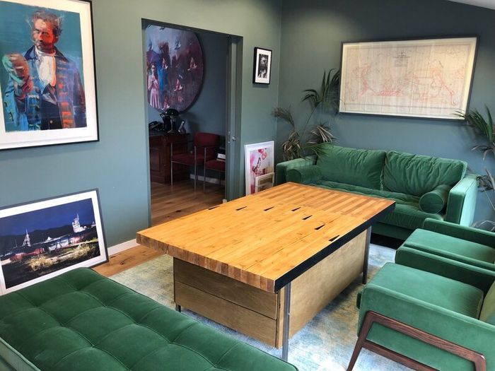 Bespoke Bowling Alley Coffee Table Reclaimed Wood, Art Drawers, Hidden Safe