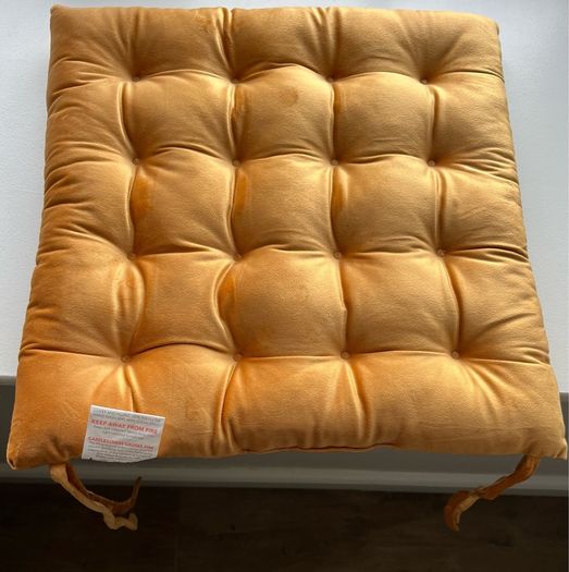 chair pads x 4 (gold in color with ties)