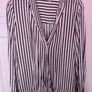 Zara black and white striped crossover blouse top size XL UK14 EU42 Perfect condition Postage included Image 3