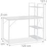 _Desk, combination with shelf, 4 storage compartments, for youth rooms & office, HBT: 121x120x62cm, brown / black 121 x 120 x 62 cm Image 2