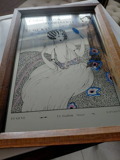 Vintage French mirror Eugene (de Londres) advertising