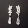 Wedding Bridal Crystal Silver Earrings Image 5