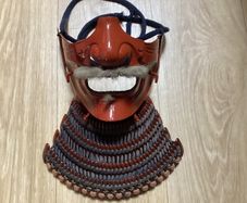 Japanese antique samurai Menpo