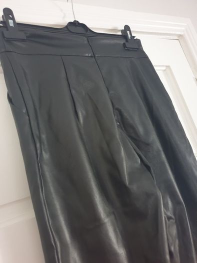 new high waisted leather trousers