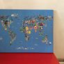 Canvas Map of World Largs 80cm x 60cm kids room Image 2