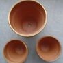3 x Gold Terracotta pots.Plant pots,Flower pots,Display Image 2