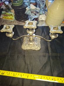 Beautiful Old silver plated Three Branch Candelabra, Postage Available