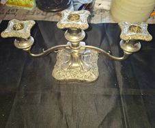 Beautiful Old silver plated Three Branch Candelabra, Postage Available