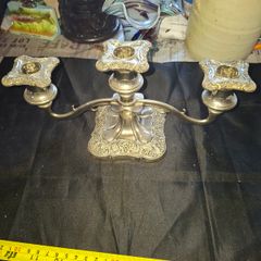 Beautiful Old silver plated Three Branch Candelabra, Postage Available
