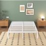 White Double Bed Frame 4ft6 with Rounded Corner Legs, Heavy Duty Metal Bed Frame Small Double with Steel Slats Support, Double Bed 36 cm High, Noise Free, Easy Assembly Image 10