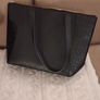 Leather M+S black tote Image 8