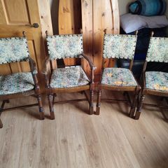 Set of 4 Traditional Wooden Dining Chairs, Vintage Style